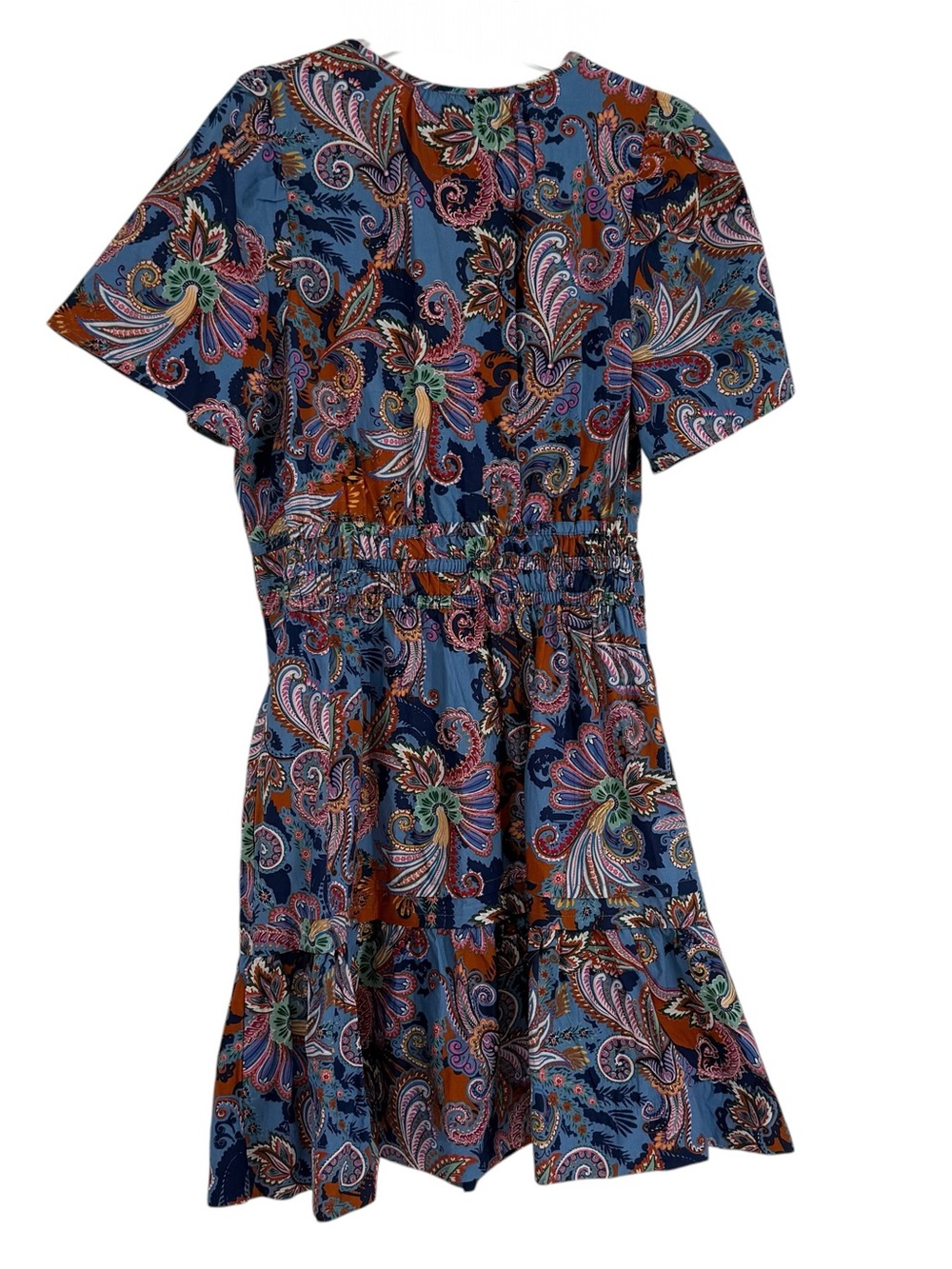Maeve Anthropologie The Somerset Mini Dress Womens Large Blue Floral Smocked - Picture 3 of 12